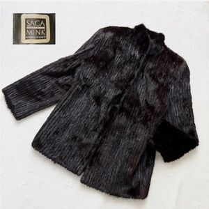 dark brown Saga Mink fur coat size S/M